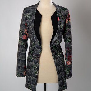 Floral and Plaid blazer Size M